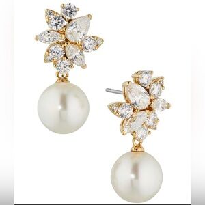 Nadri Chiara Pearl Crystal Drop Earrings